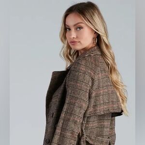 Chic Plaid Trench Coat for Women